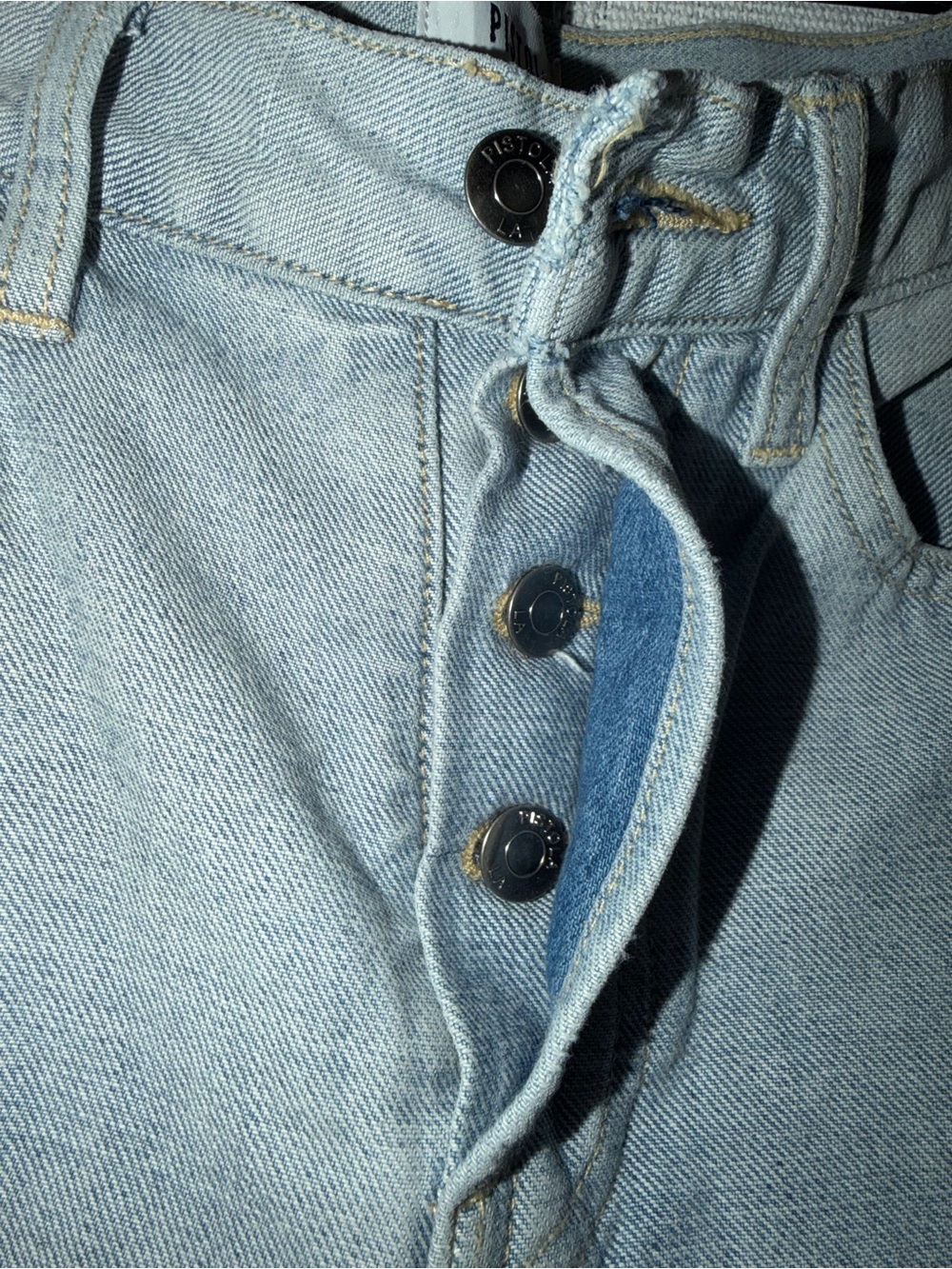 Pistola High Rise Straight Jeans s27 Colorblock Denim Quiet Luxury Coastal Chic - Picture 4 of 11